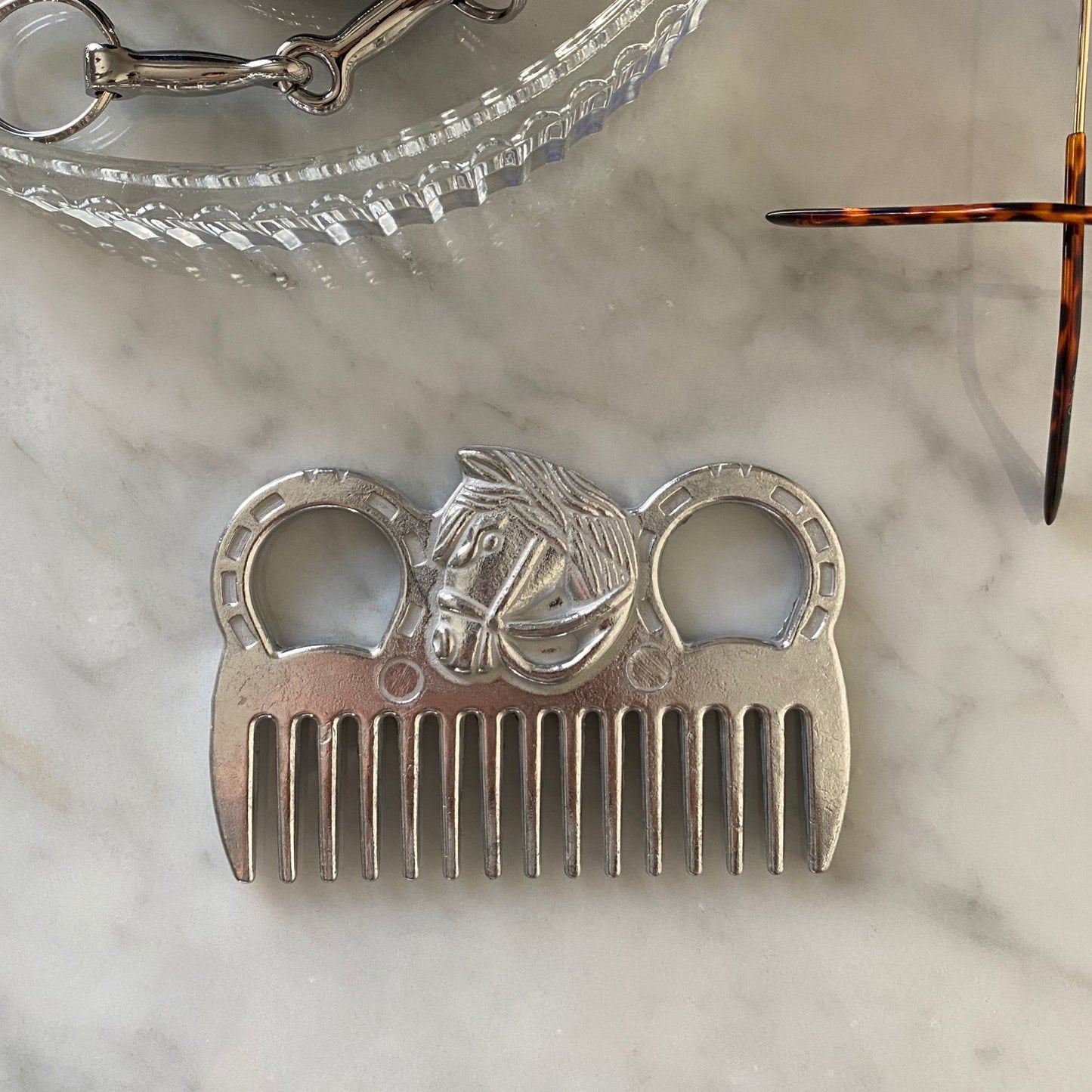 silver hair brush
