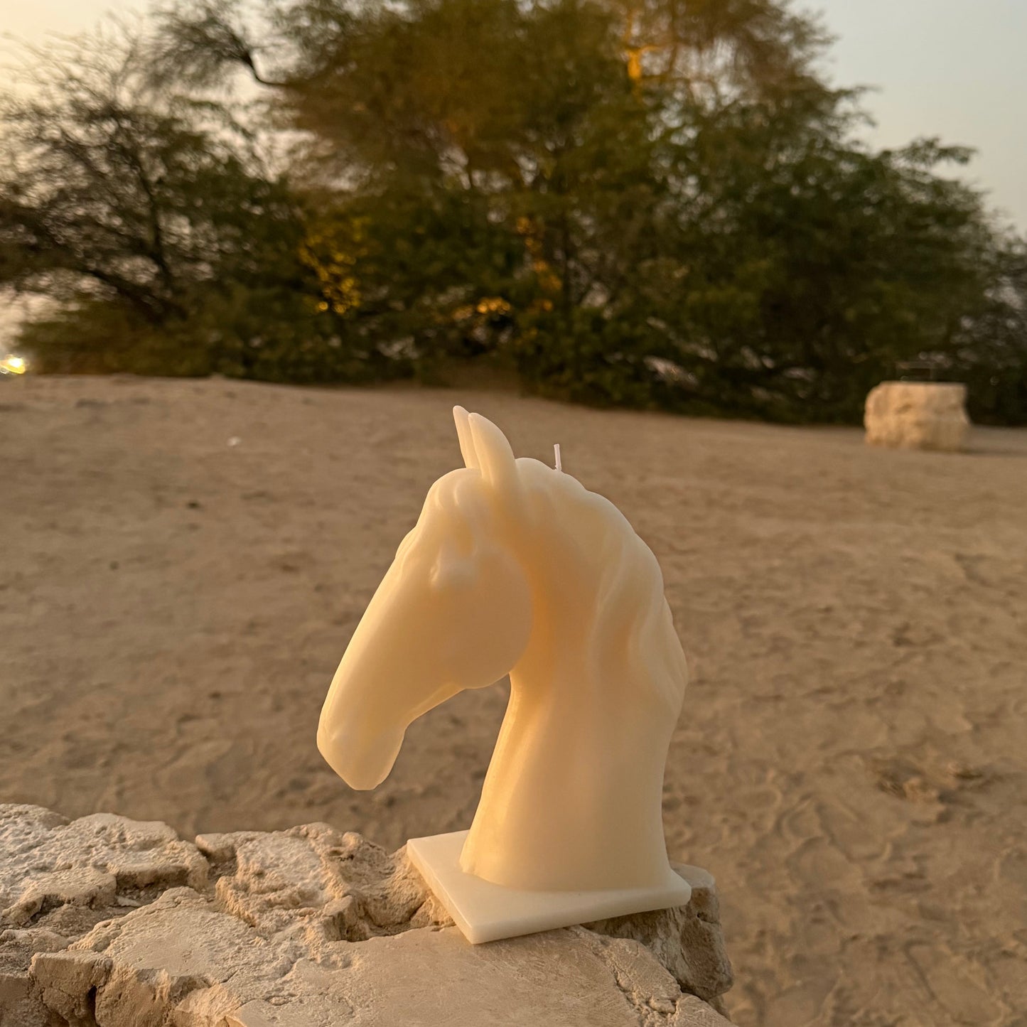 Horse White Candle