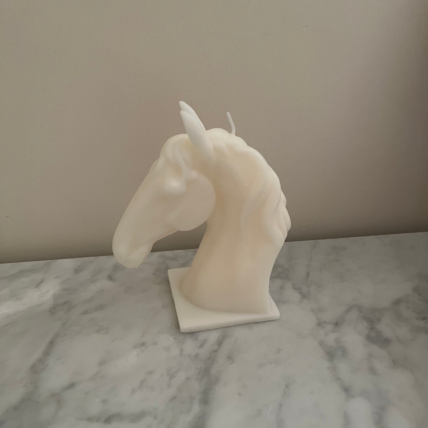 Horse White Candle