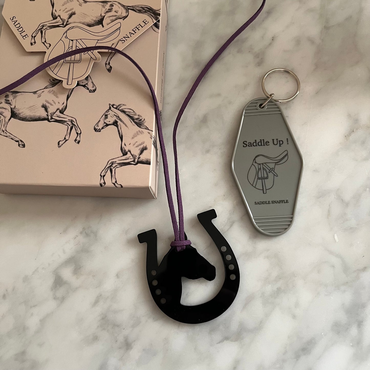 1 horse hanging car , 1 keychain