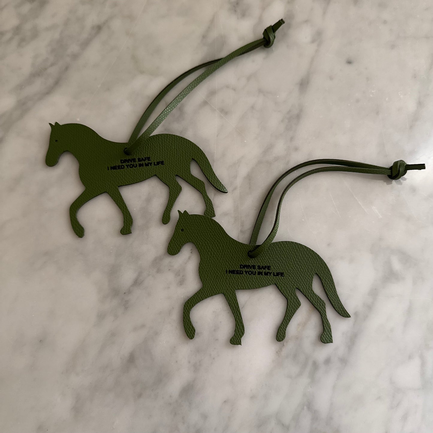 Horse Hanging Car Leather Green