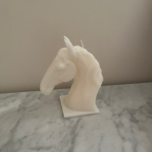 Horse White Candle