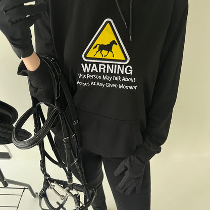 Horse WARNING Black Hoodie