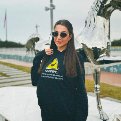Horse WARNING Black Hoodie
