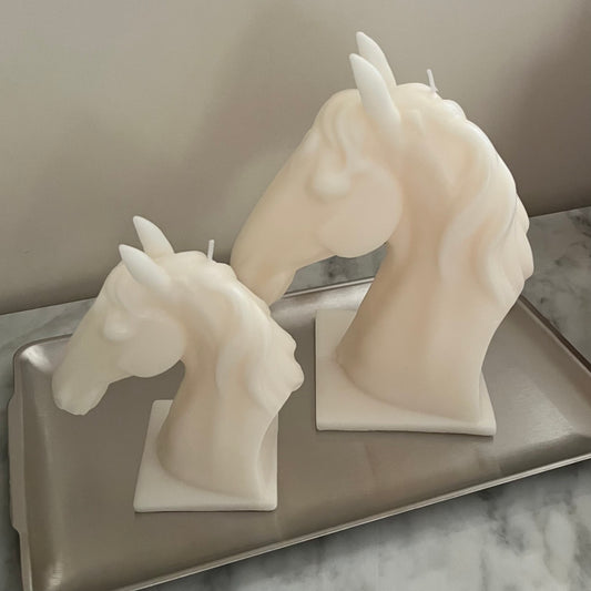 Horse White Candle
