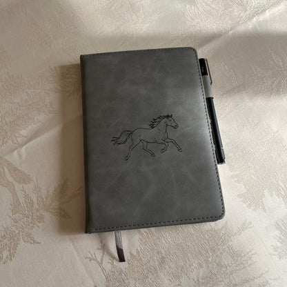 Horse Notebooks Leather Gray
