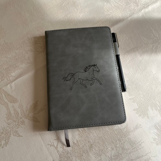 Horse Notebooks Leather Gray